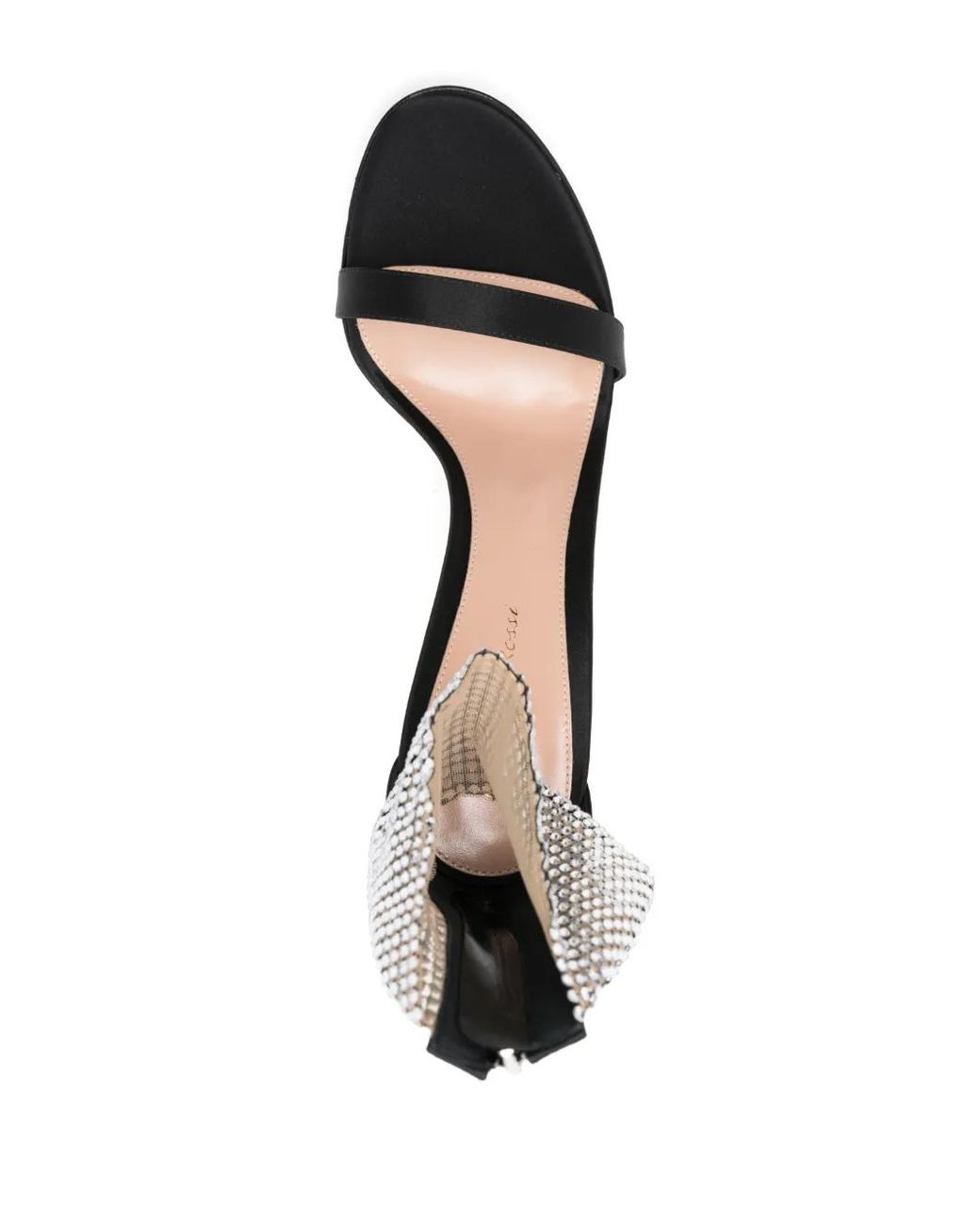 Gianvito Rossi Black Crystal-Embellished Satin Sandals