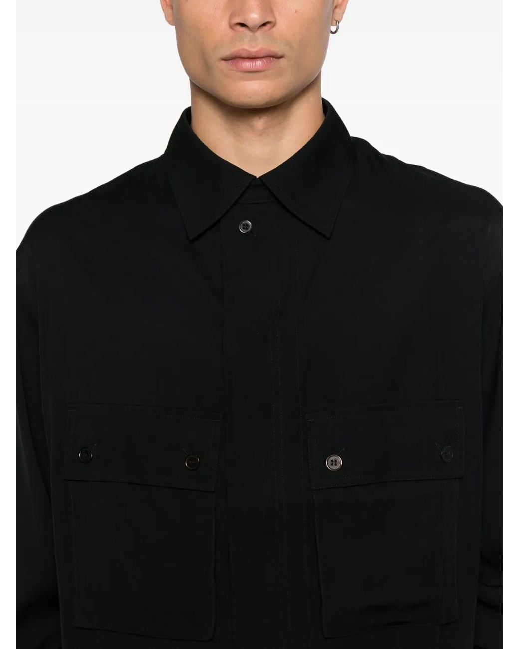 Y-3 Black Buttoned Pocket Shirt for men