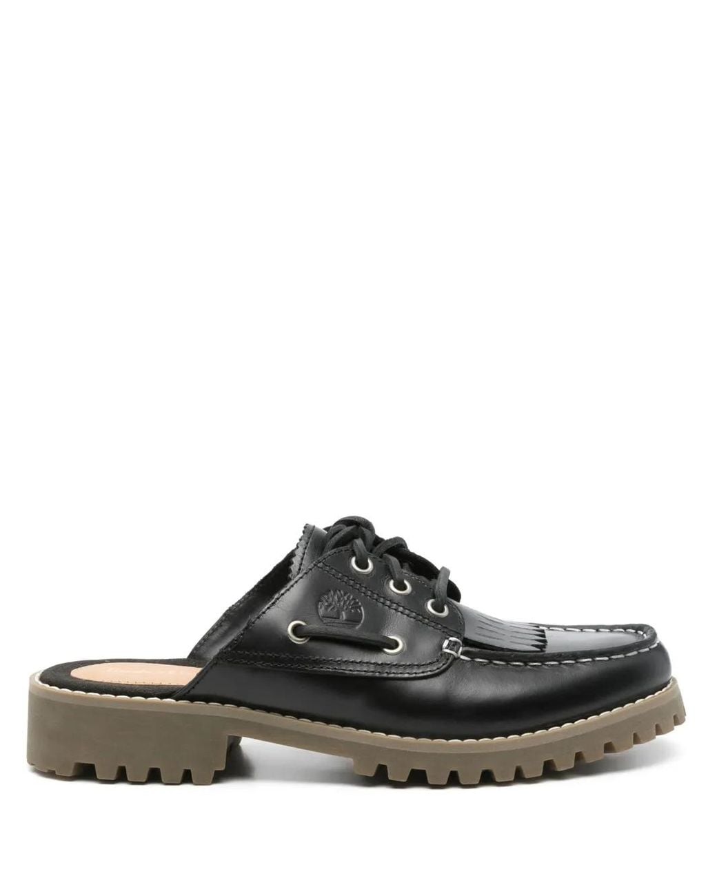 Timberland Black Mules With Lace-Up