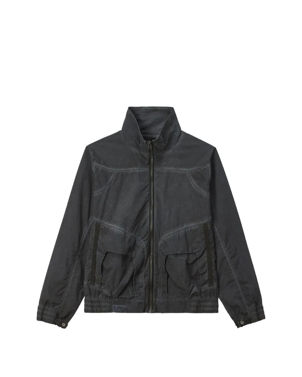 Izzue Black Zip-Up Panelled Jacket for men