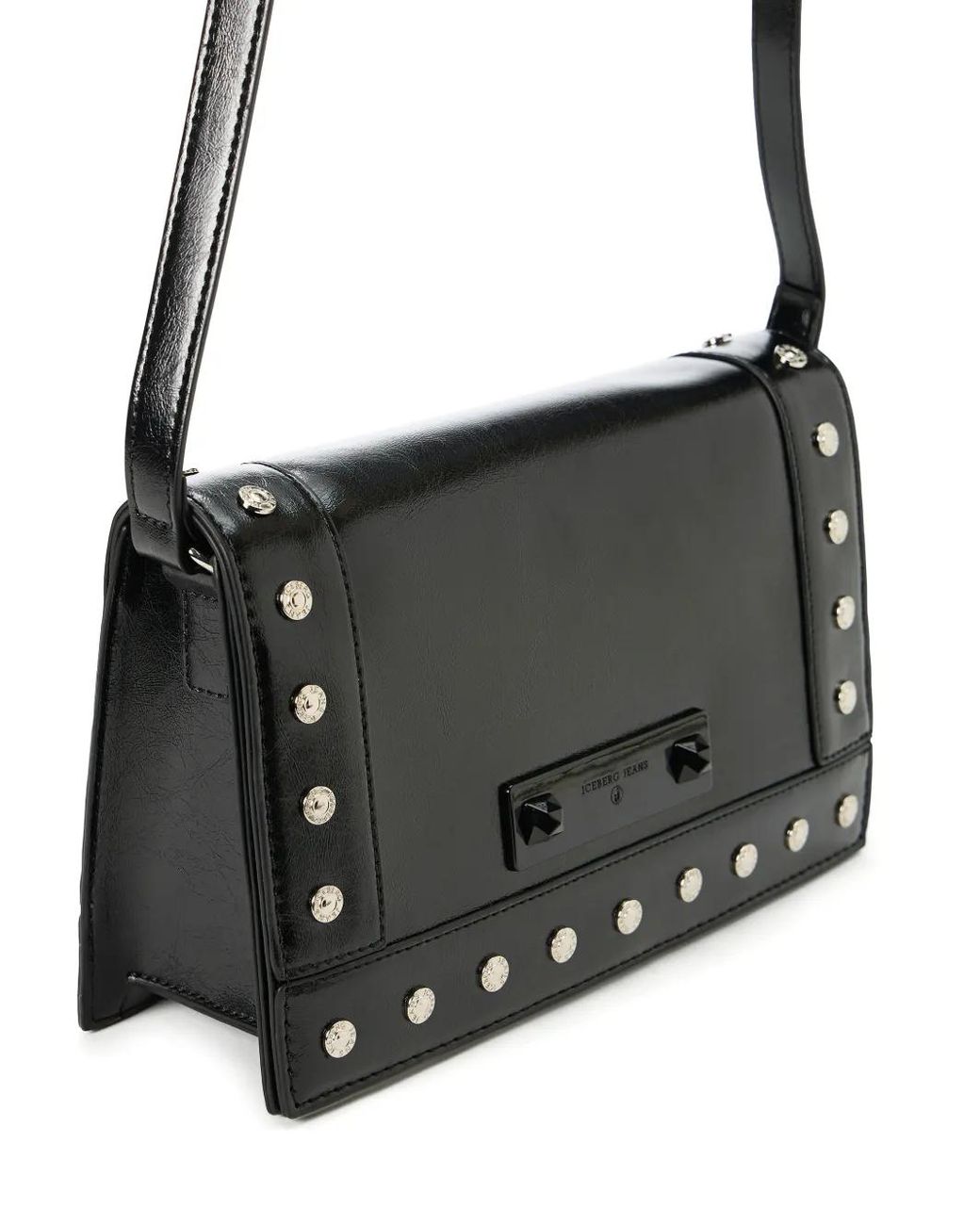 Iceberg White Stud-Embellished Shoulder Bag
