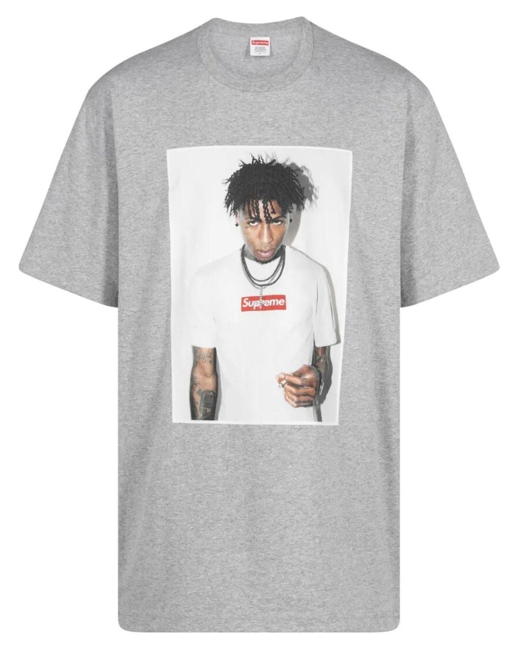 Supreme Gray Nba Youngboy "Fw23 Heather" T-Shirt