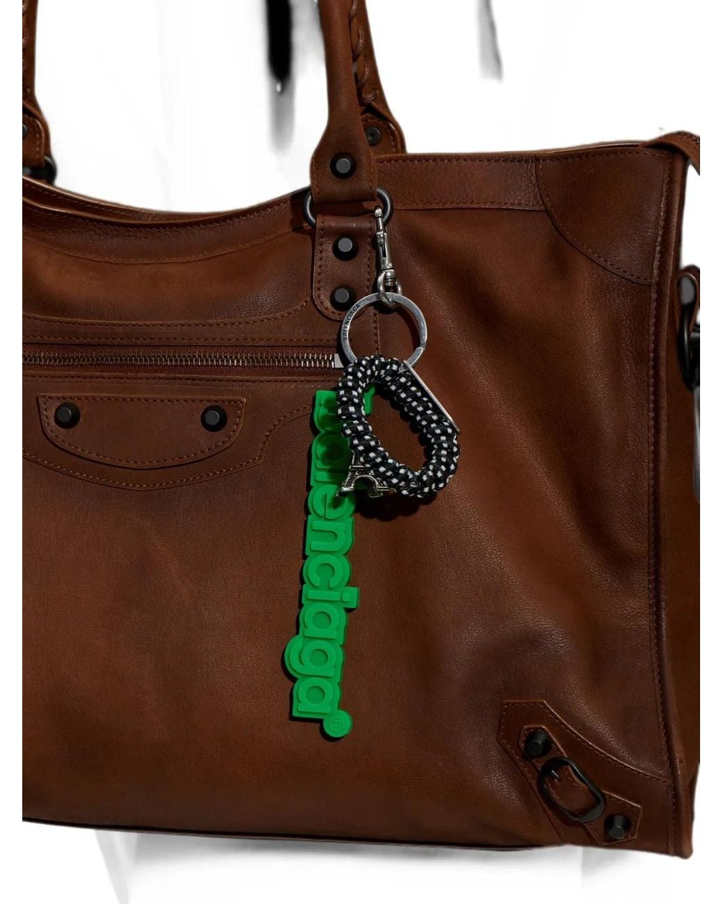 Balenciaga Green Logo Keychain/Charm for men