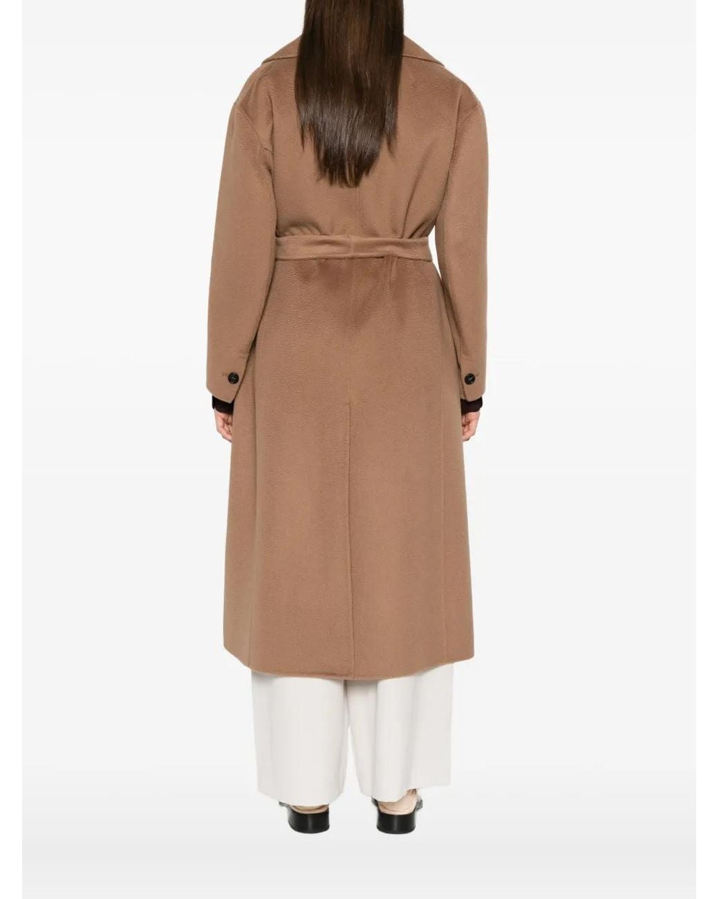 Max Mara Natural Double-Breasted Belted Coat