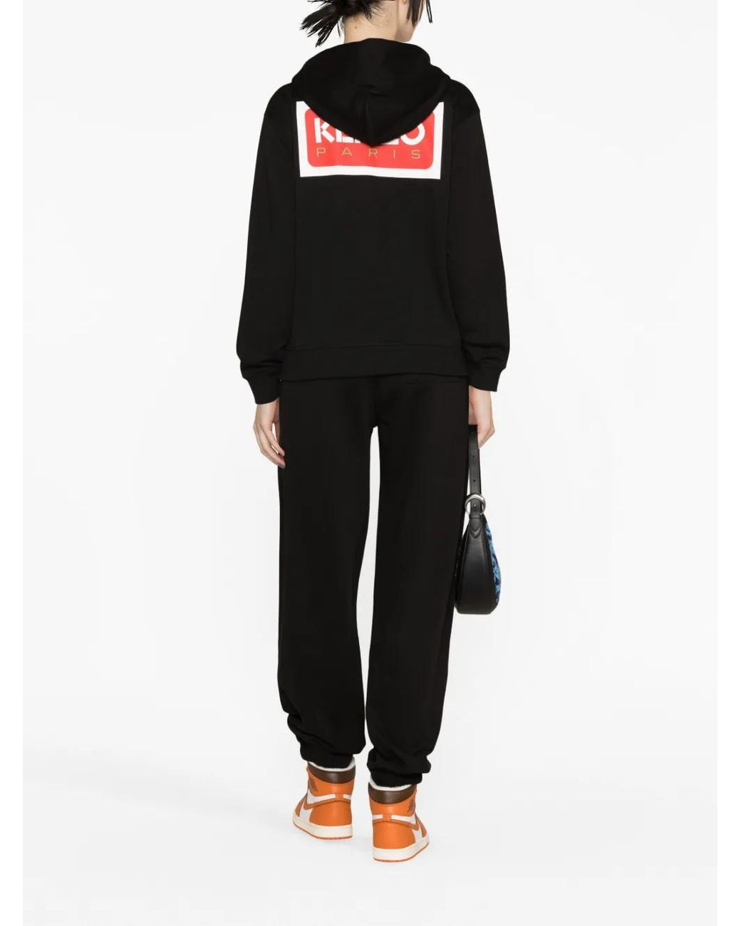 KENZO Black Logo-Embroidered Cotton Track Pants