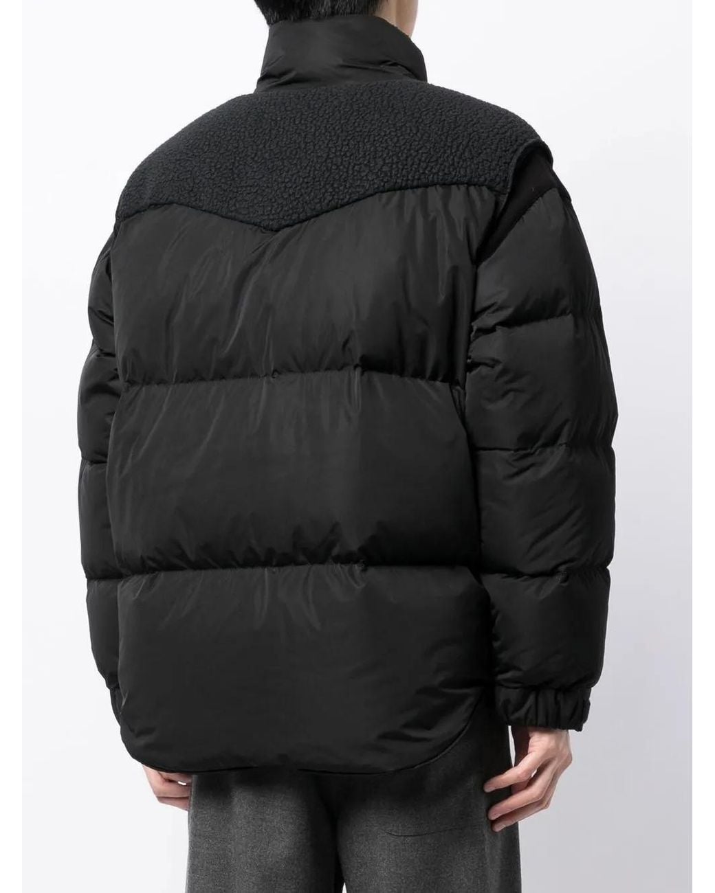 Undercover Black Panelled Puffer Jacket for men