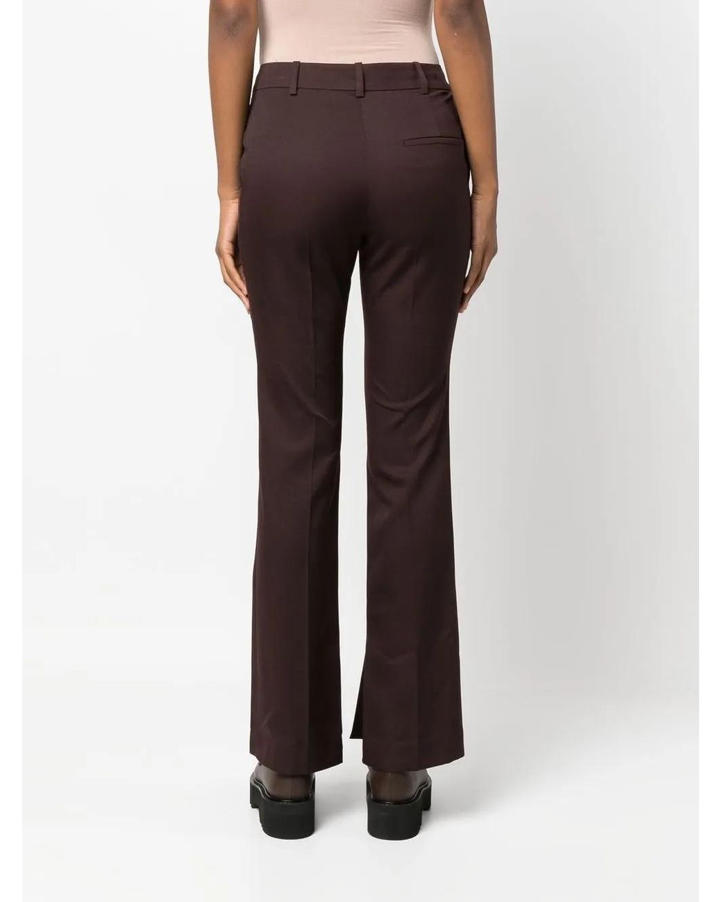 Low Classic Blue Flared Wool Trousers