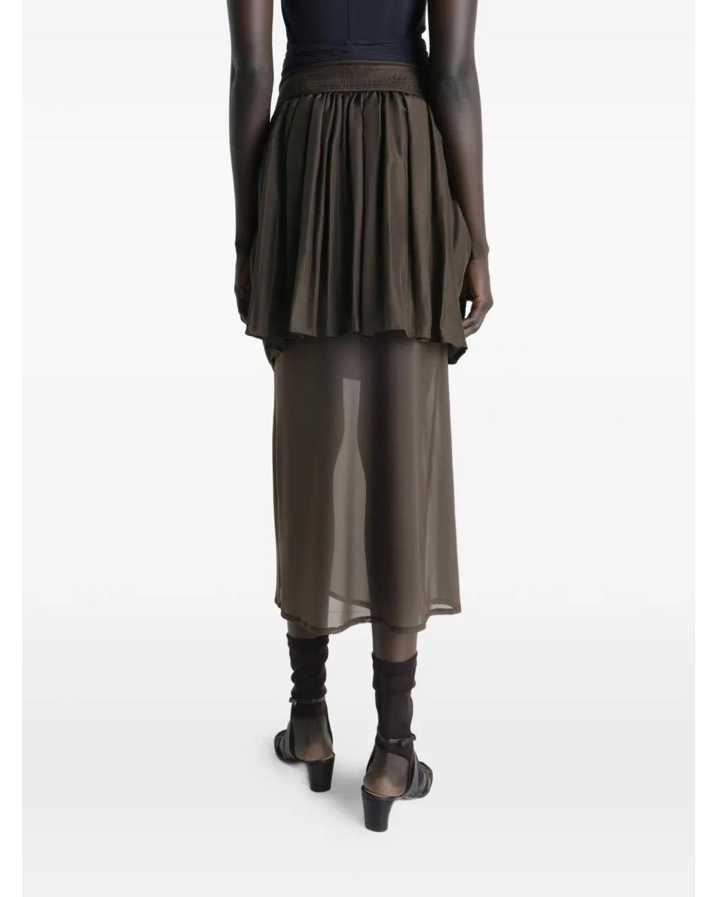 Lemaire Gray Double Layer Skirt