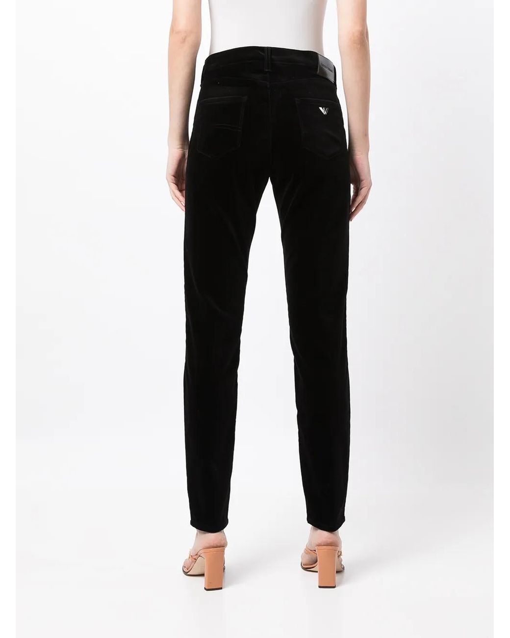 Emporio Armani Black Slim-Cut Mid-Rise Jeans