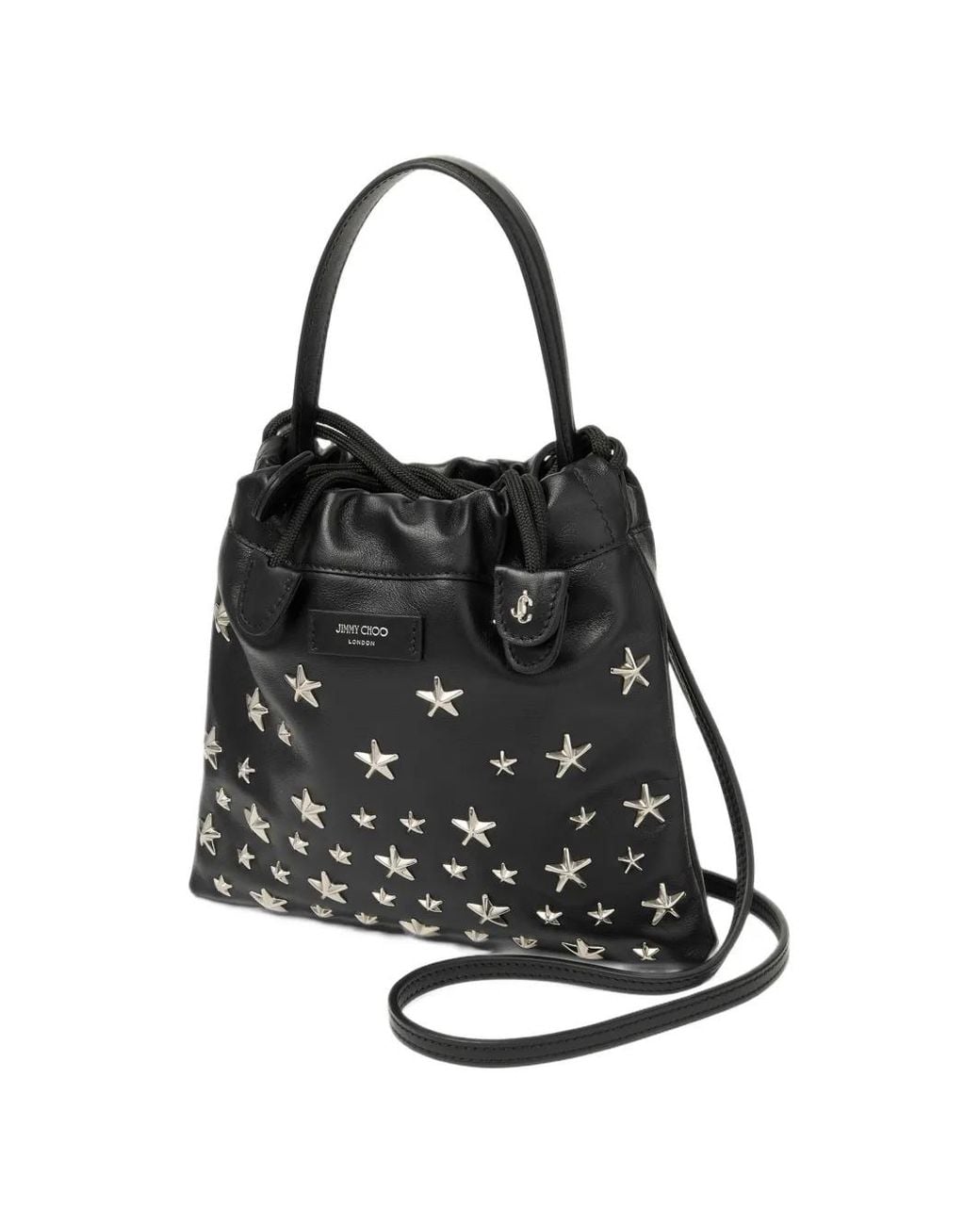 Jimmy Choo Black Star-Stud Drawstring Pouch