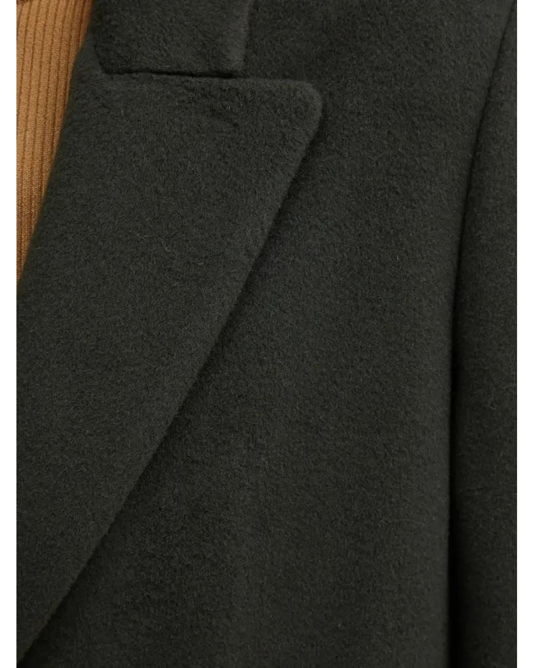Liviana Conti Blue Double-Breasted Lapel Coat