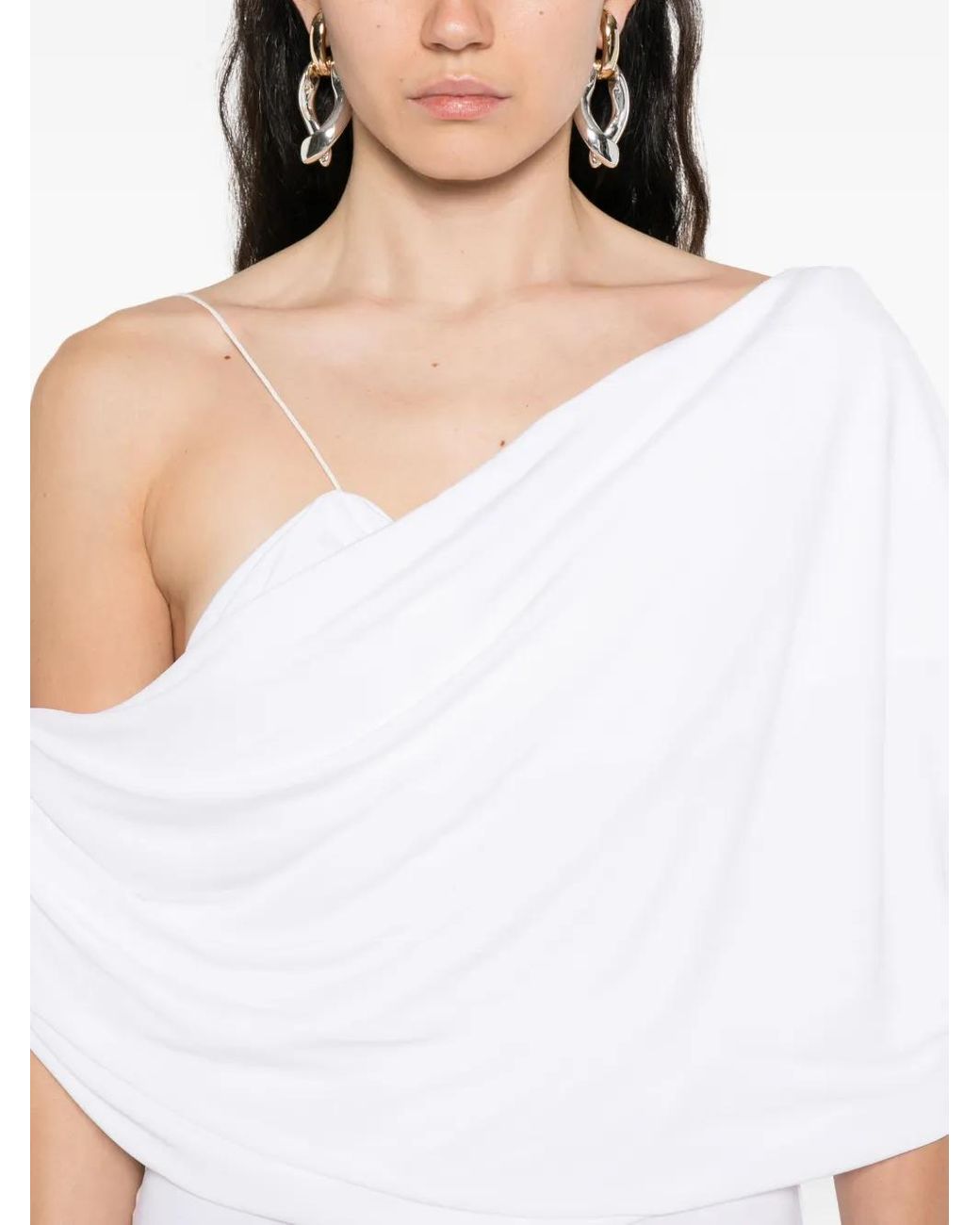 Christopher Esber White Aiba Draped Maxi Dress