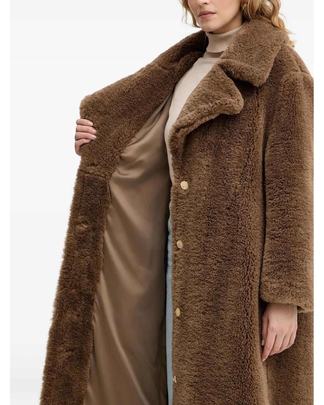 Abrigo Eugenie Con Botones Guess de color Brown