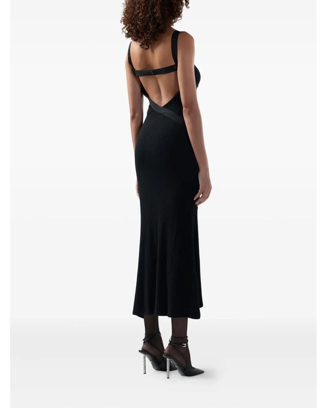 Gcds Black Button Strap Dress