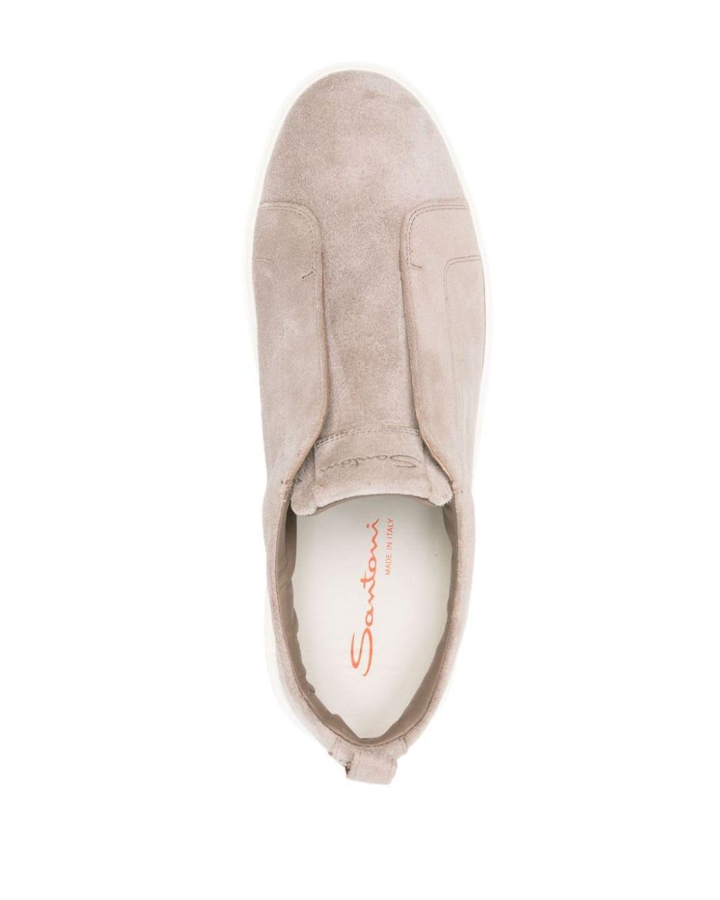 Santoni Logo print Suede Slip on Sneakers in Brown for Men Lyst UK