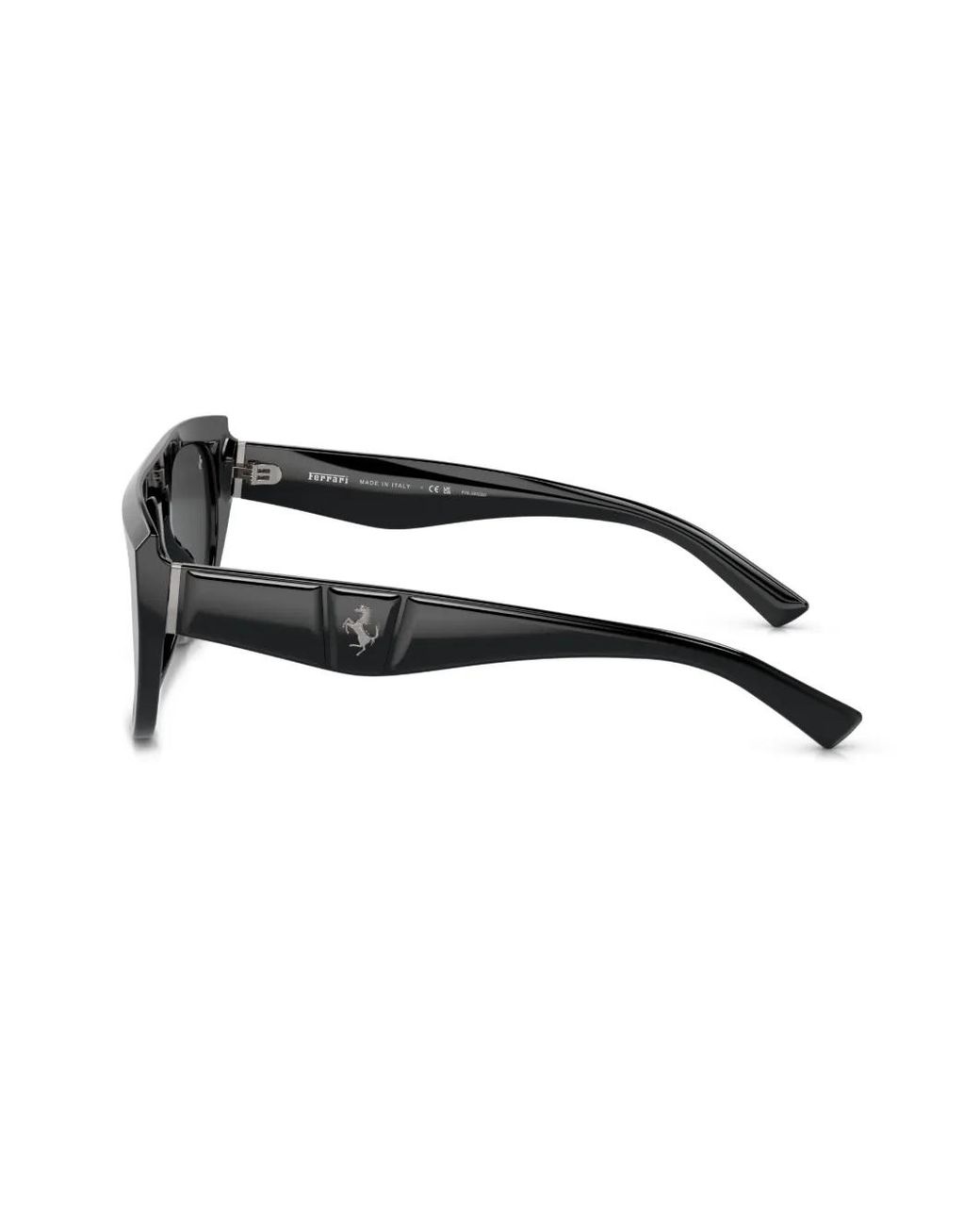 Ferrari Black Oval-Frame Sunglasses