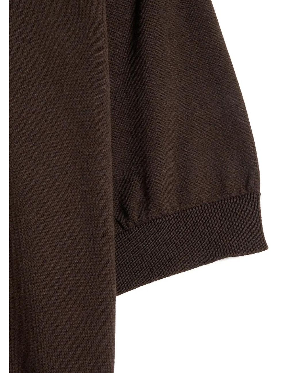 FILIPPO DE LAURENTIIS Brown Short-Sleeve Polo Shirt for men