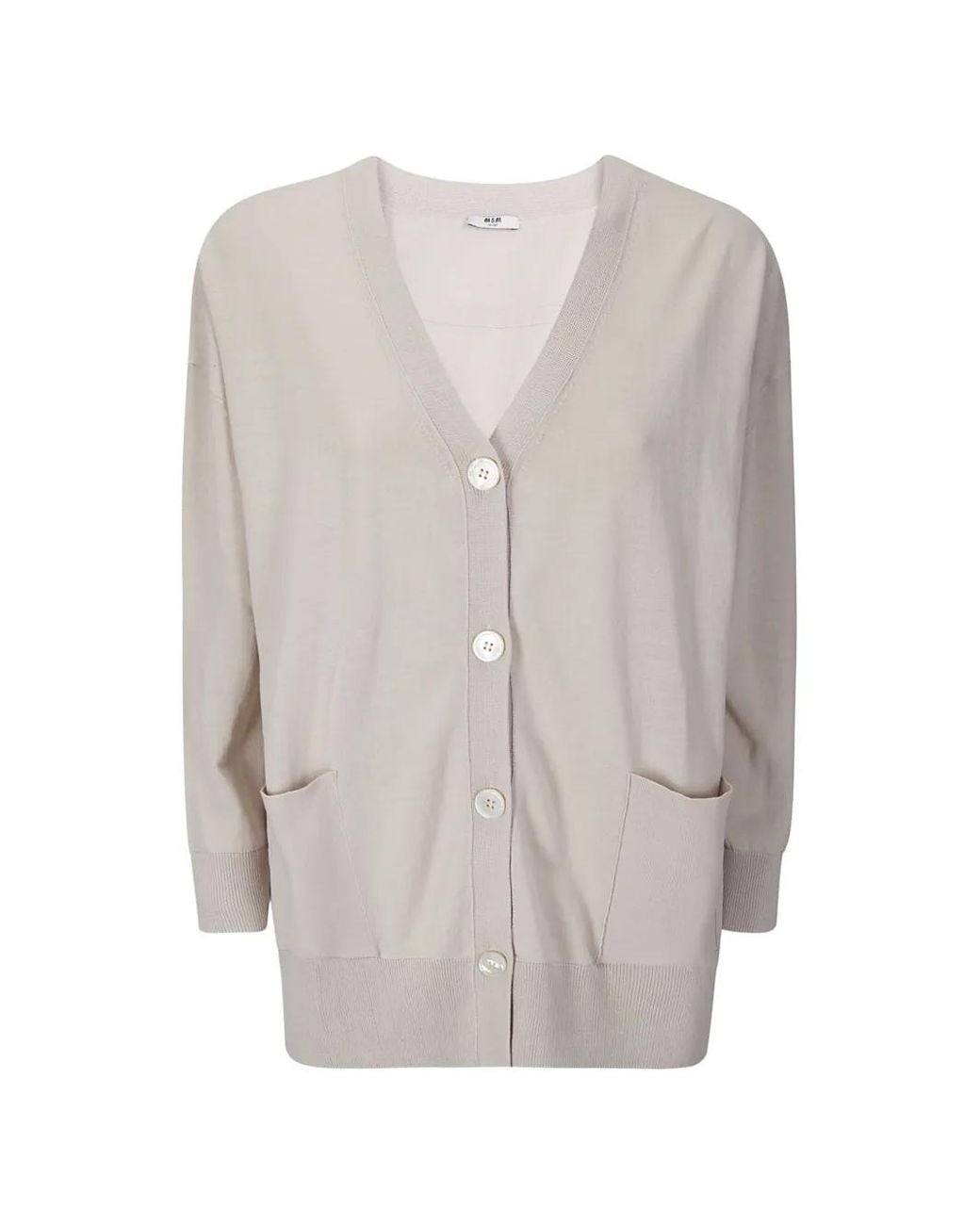 #MSM White V-Neck Buttoned Cardigan