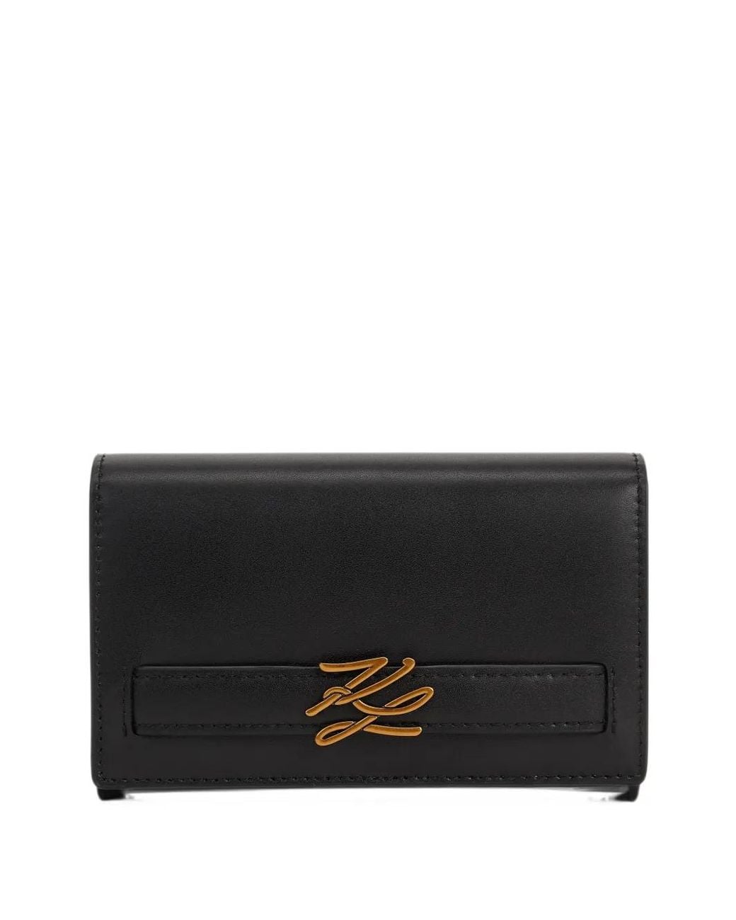 Karl Lagerfeld Black K/Autograph Flap Wallet