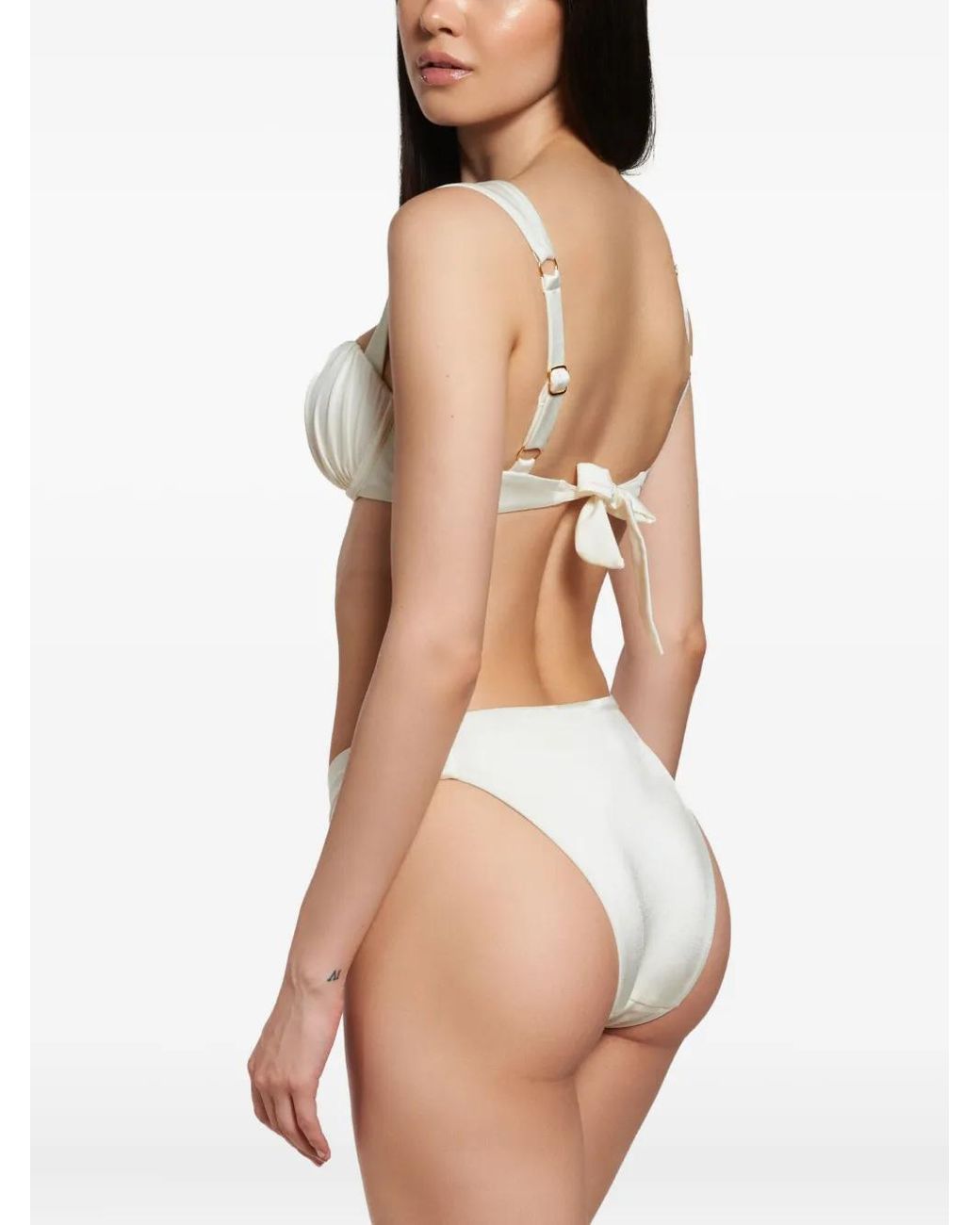 Noire Swimwear White Ruched Balconette Bikini