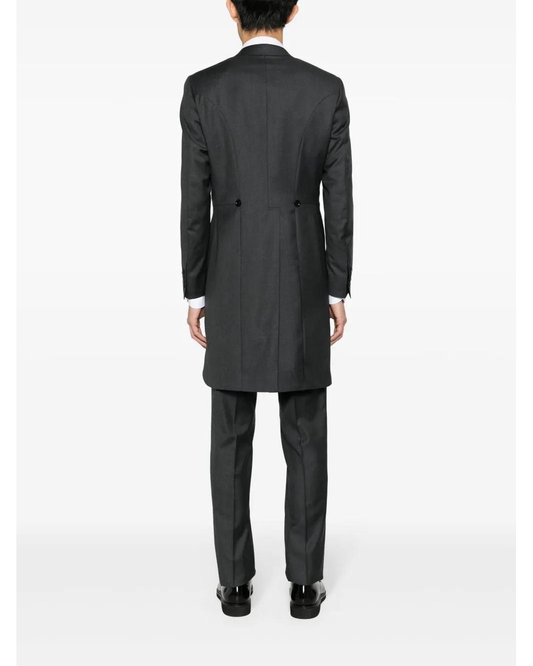 Canali Gray Single-Breasted Wool Suit for men