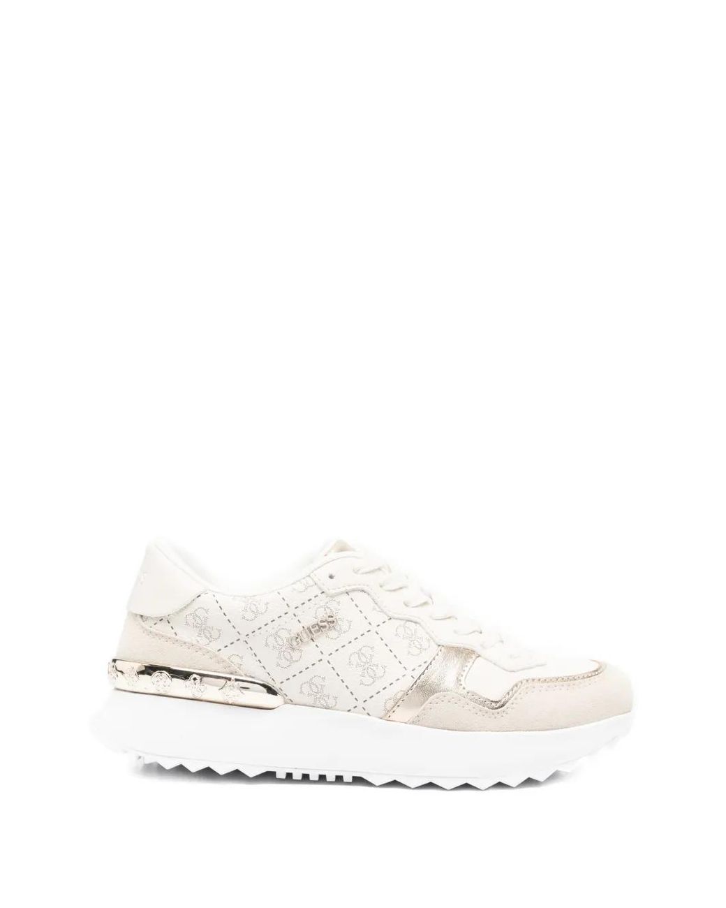 Guess White Baskets À Logos