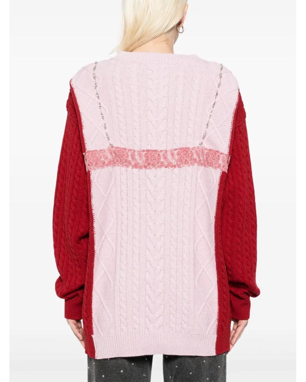 ANDERSSON BELL Red Lace Lingerie Jumper