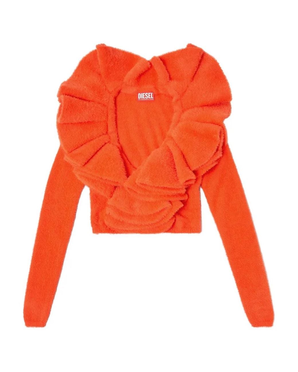 DIESEL Orange Cardigan M-Inge À Volants