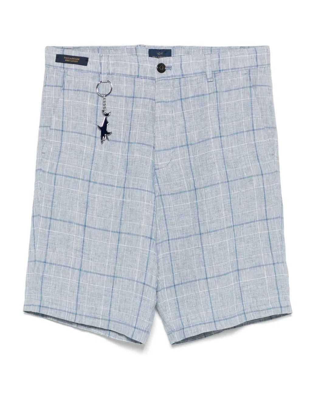 Paul & Shark Blue Linen Short for men