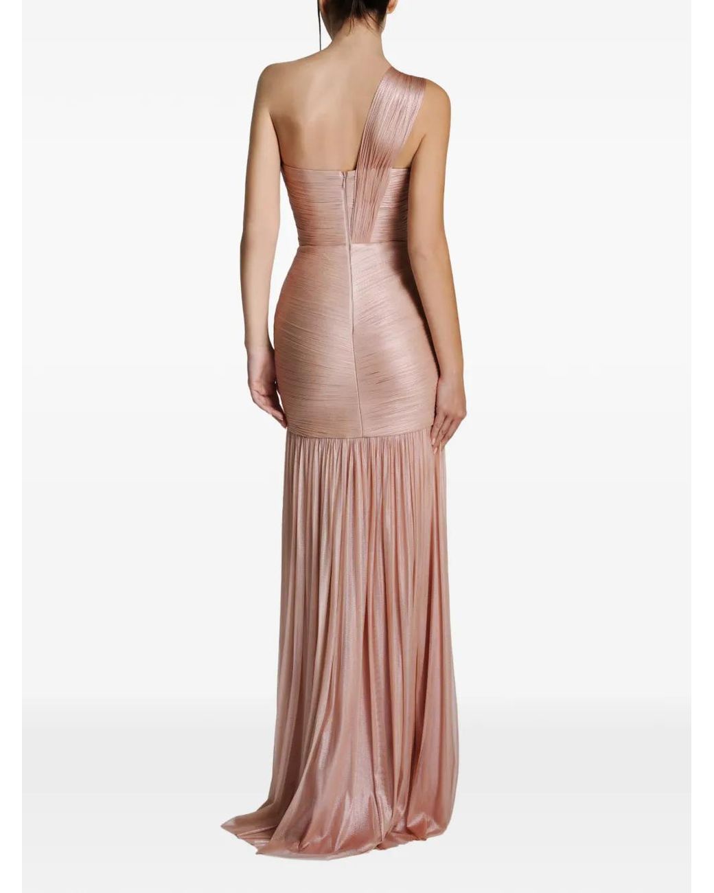 IMROSKA Pink 19 One-Shoulder Split Maxi Dress