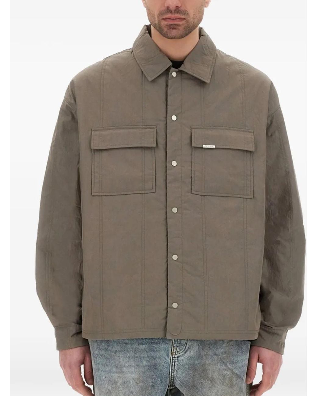 Represent Brown Quilted Pocket Shirt for men