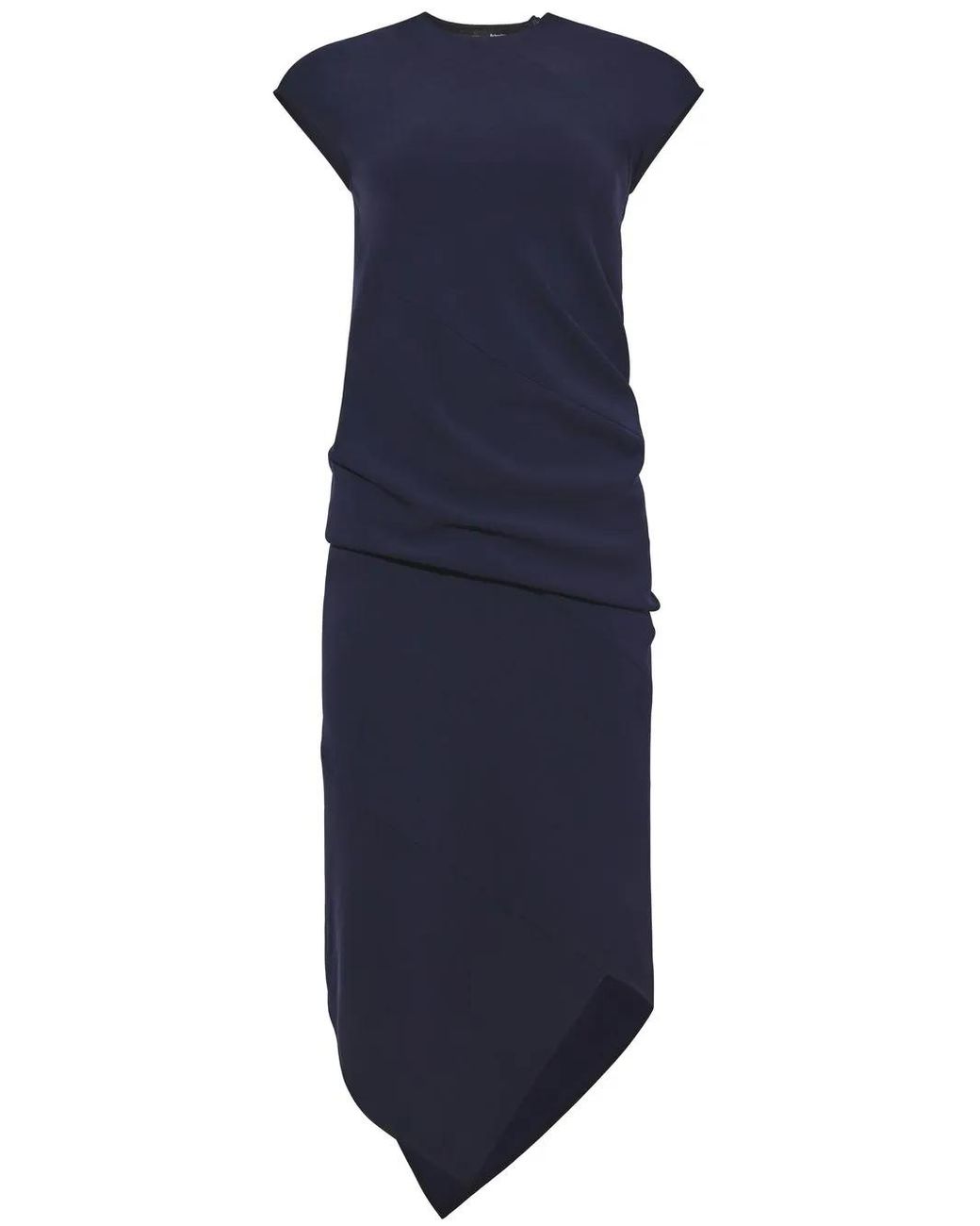 Proenza Schouler Blue Draped-Detail Asymmetric Dress