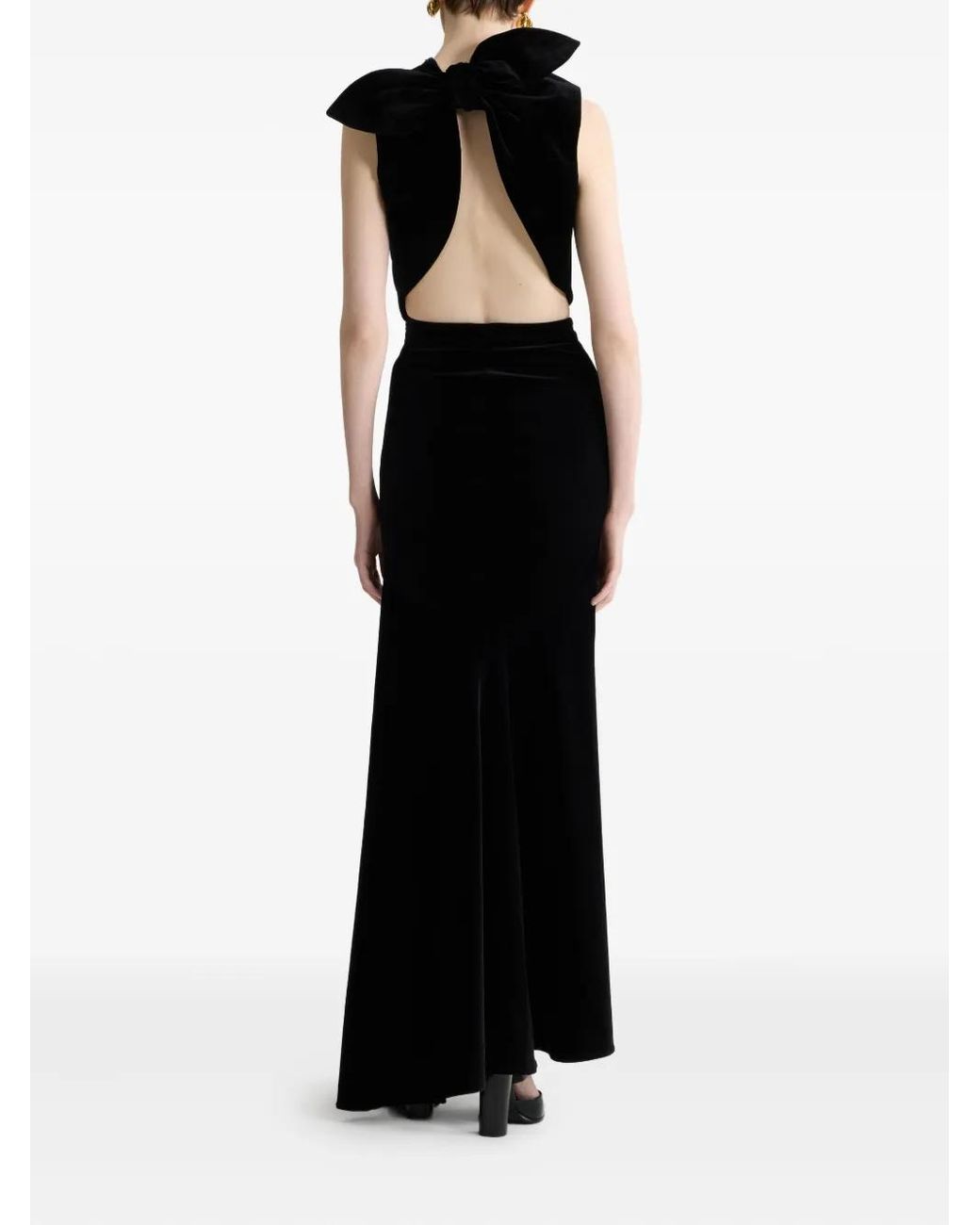 Patou Black Bow-Detail Sleeveless Top
