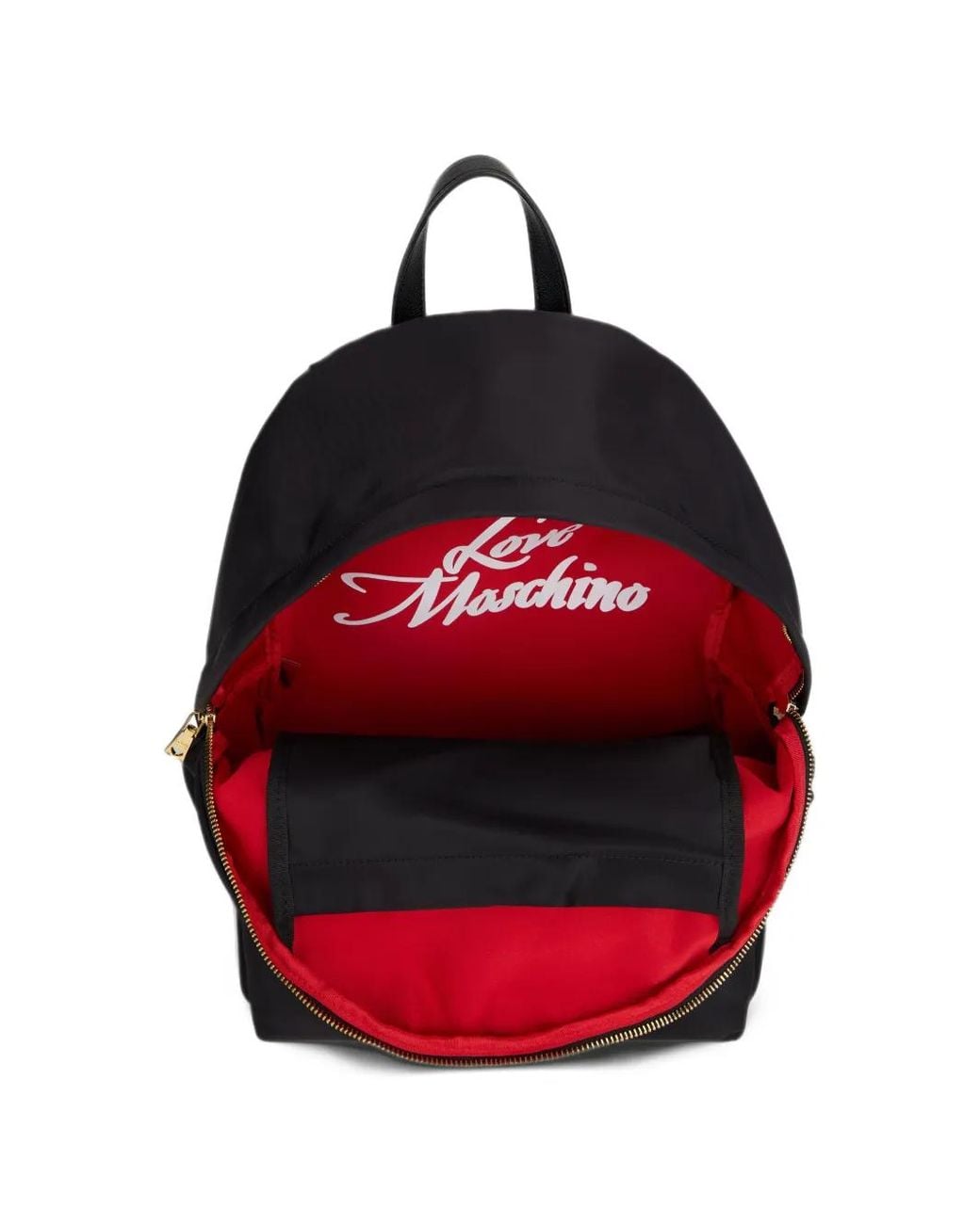 Love Moschino Black Logo-Plaque Backpack
