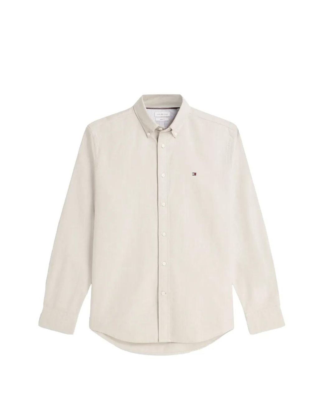 Tommy Hilfiger White Logo-Embroidered Button-Down Shirt for men