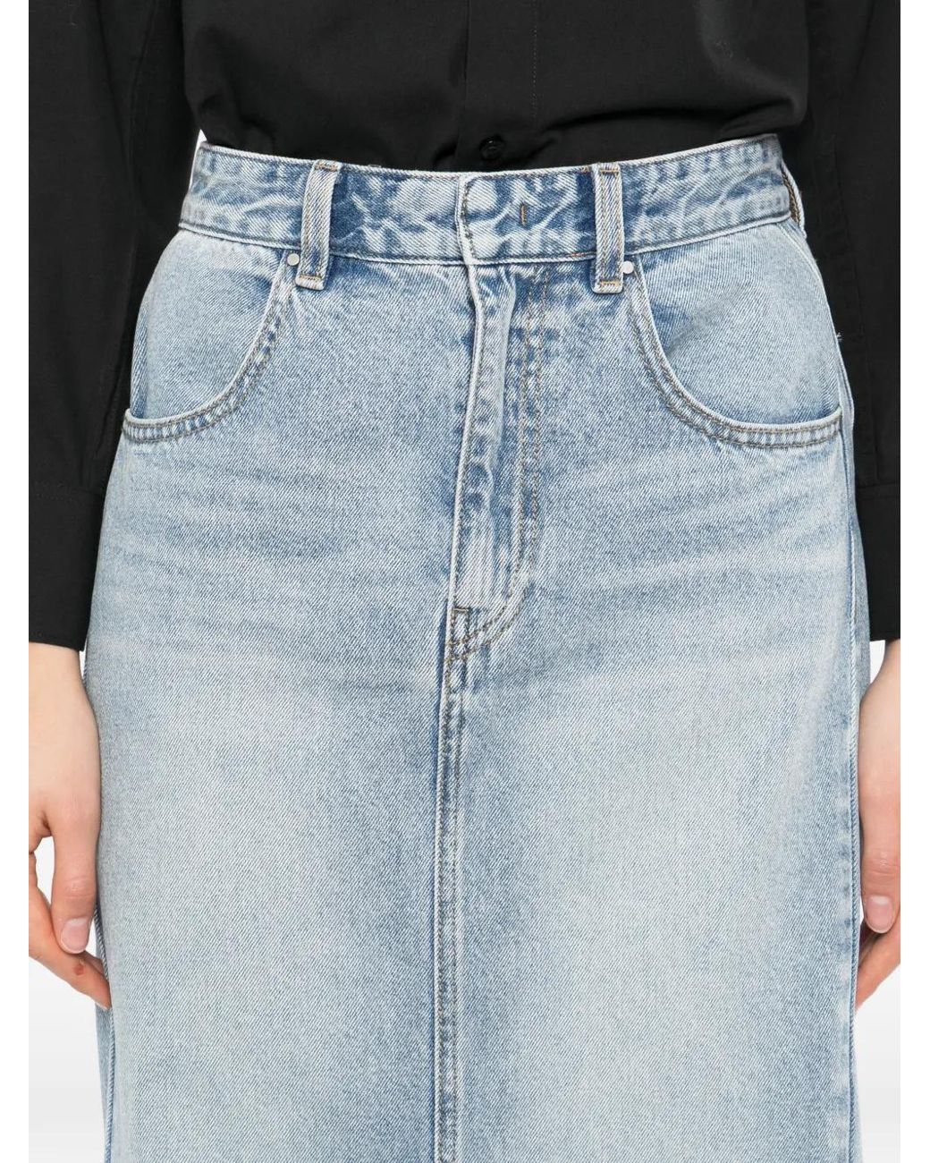 JNBY Blue Denim Midi Skirt