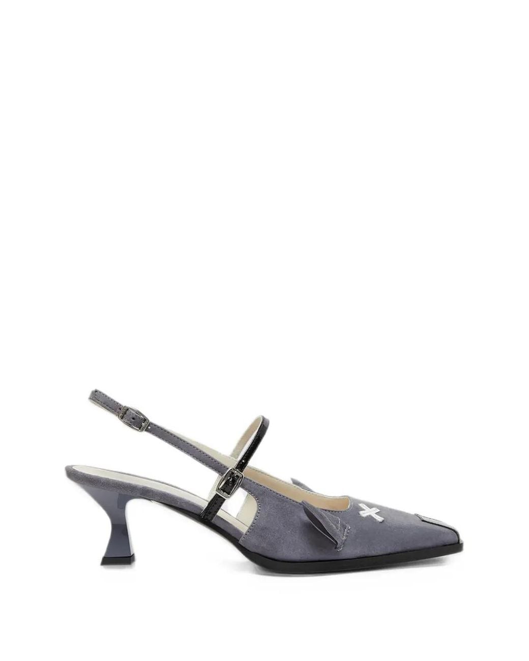 CAREL PARIS White Souris Suede Slingback Pumps