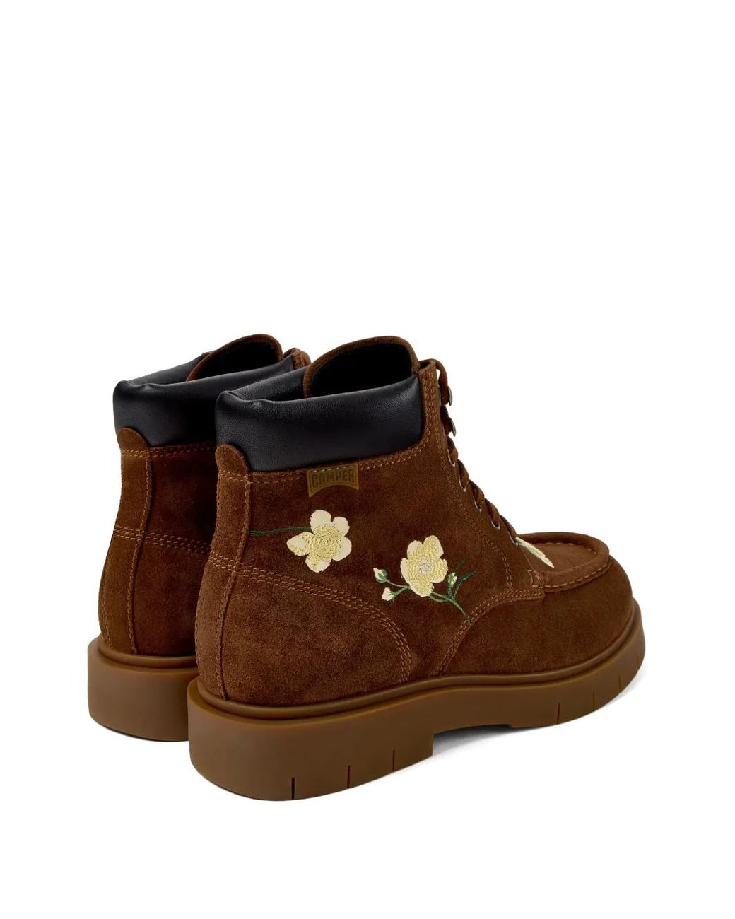 Camper Brown Alaro Floral-Embroidered Boots for men