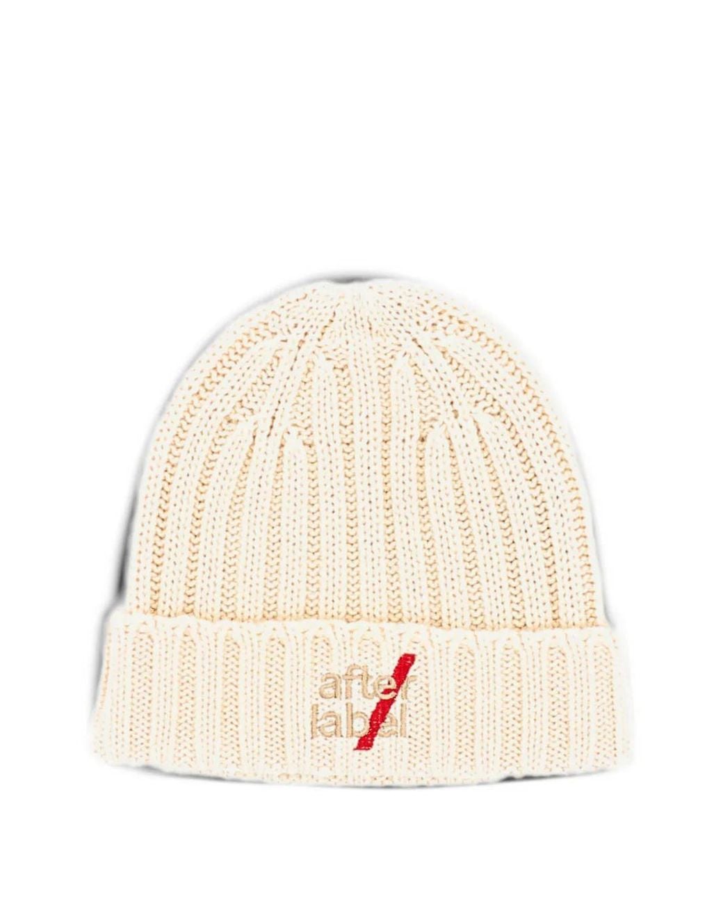 AFTER LABEL Natural Kiruna Logo-Embroidered Beanie Hat for men