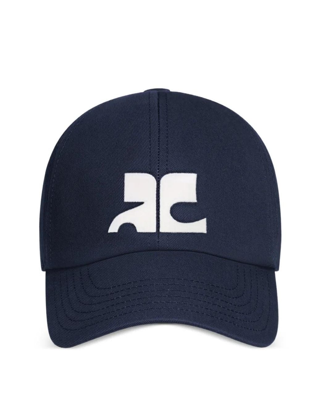 Courreges Blue Ac Logo Cotton Cap