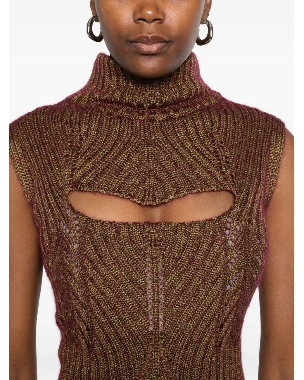 Vivienne Westwood Brown Mary Corset High-Neck Cut-Out Top