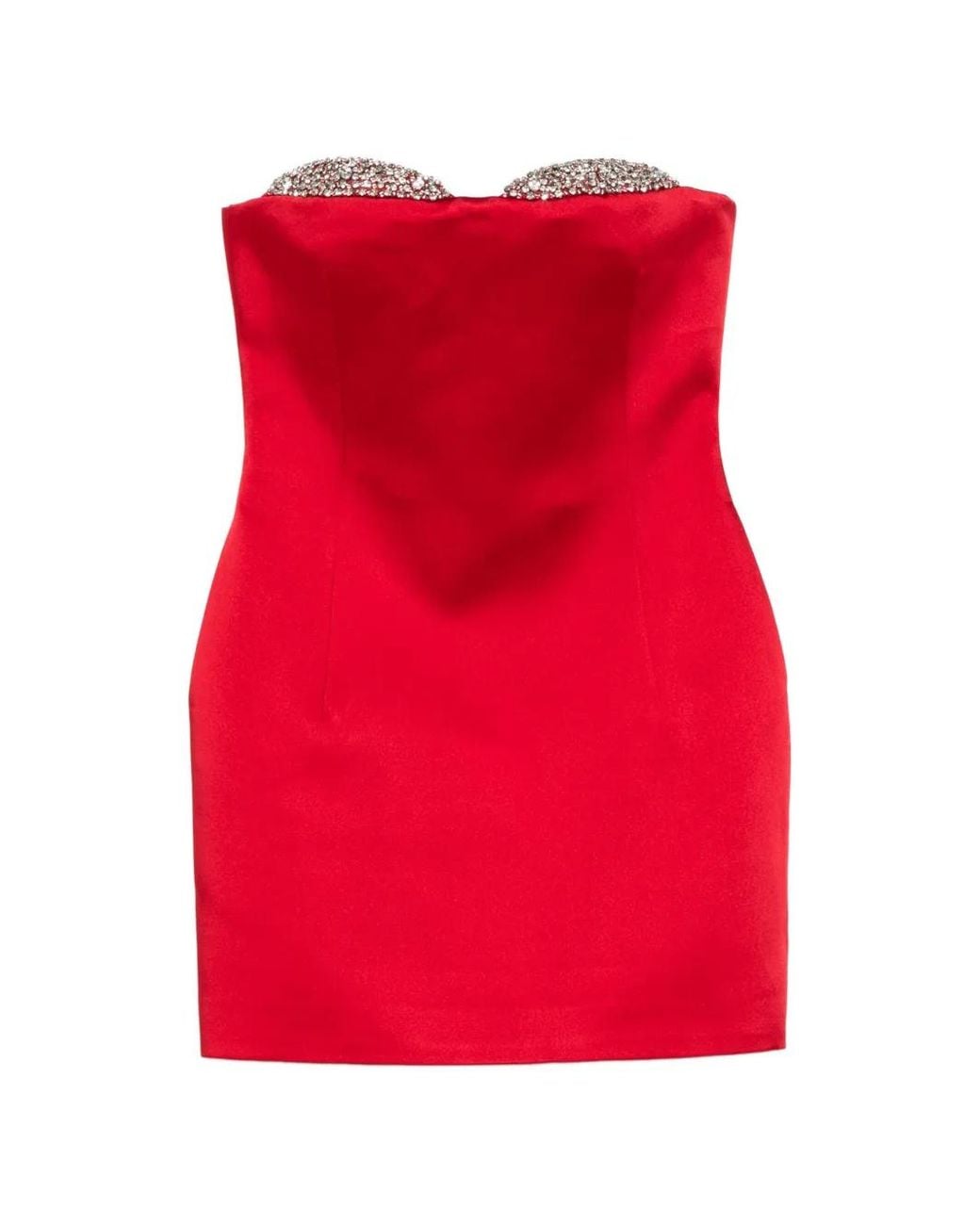 The New Arrivals Ilkyaz Ozel Red Noelie Strapless Mini Dress