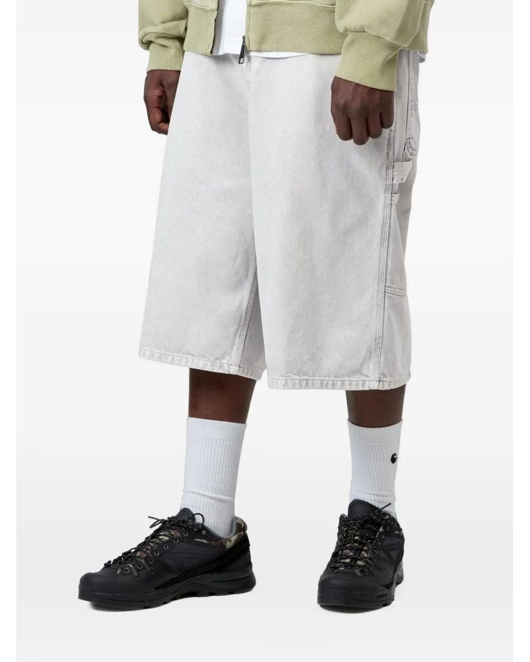 Carhartt White Og Single Knee Shorts for men