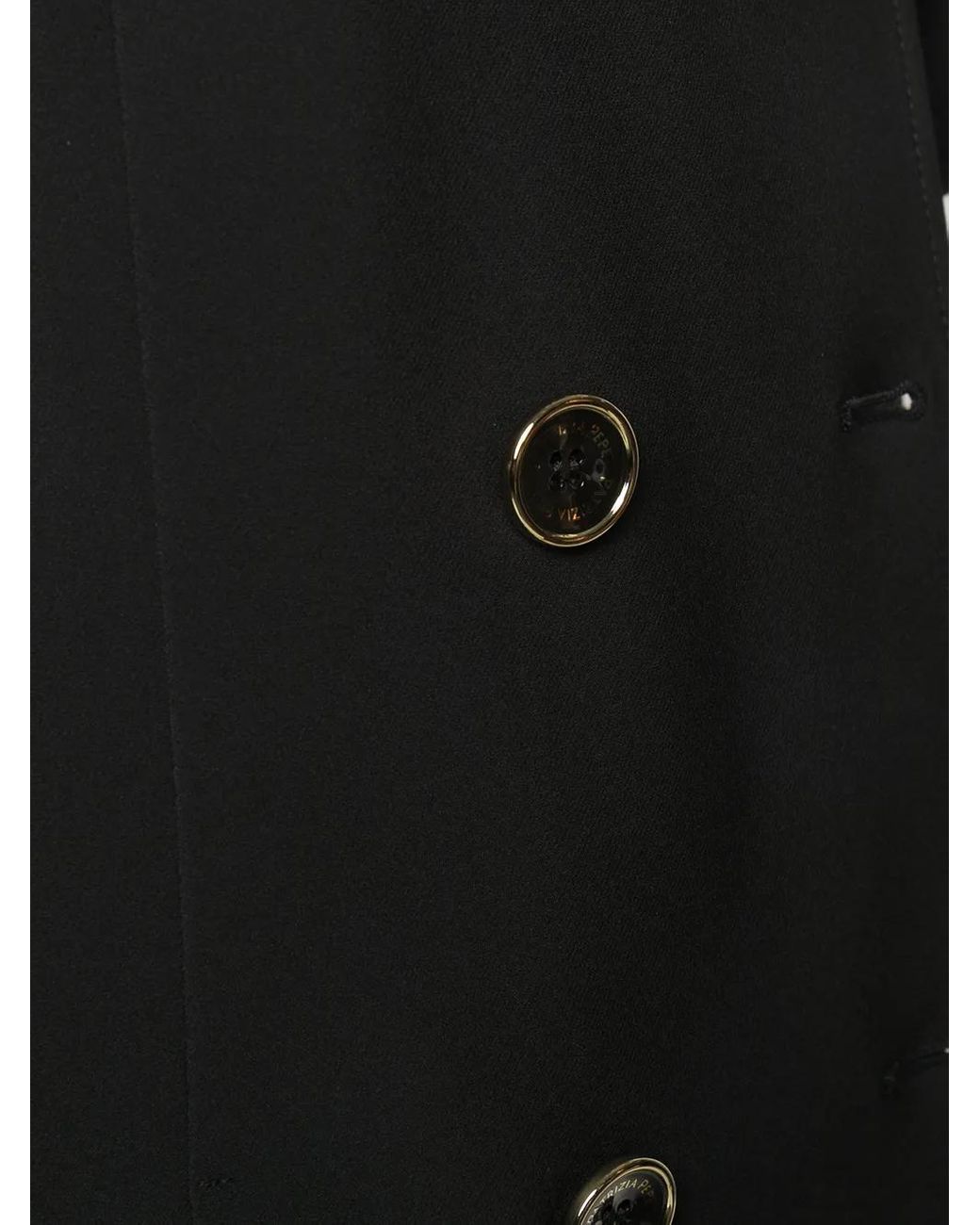 Patrizia Pepe Black Double Breasted Trench Coat