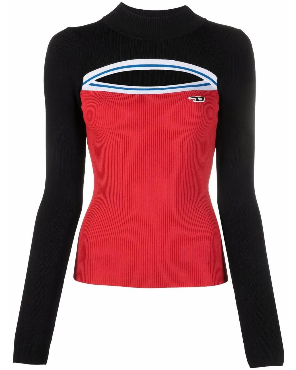 DIESEL Red Cut Out-Detail Knitted Top