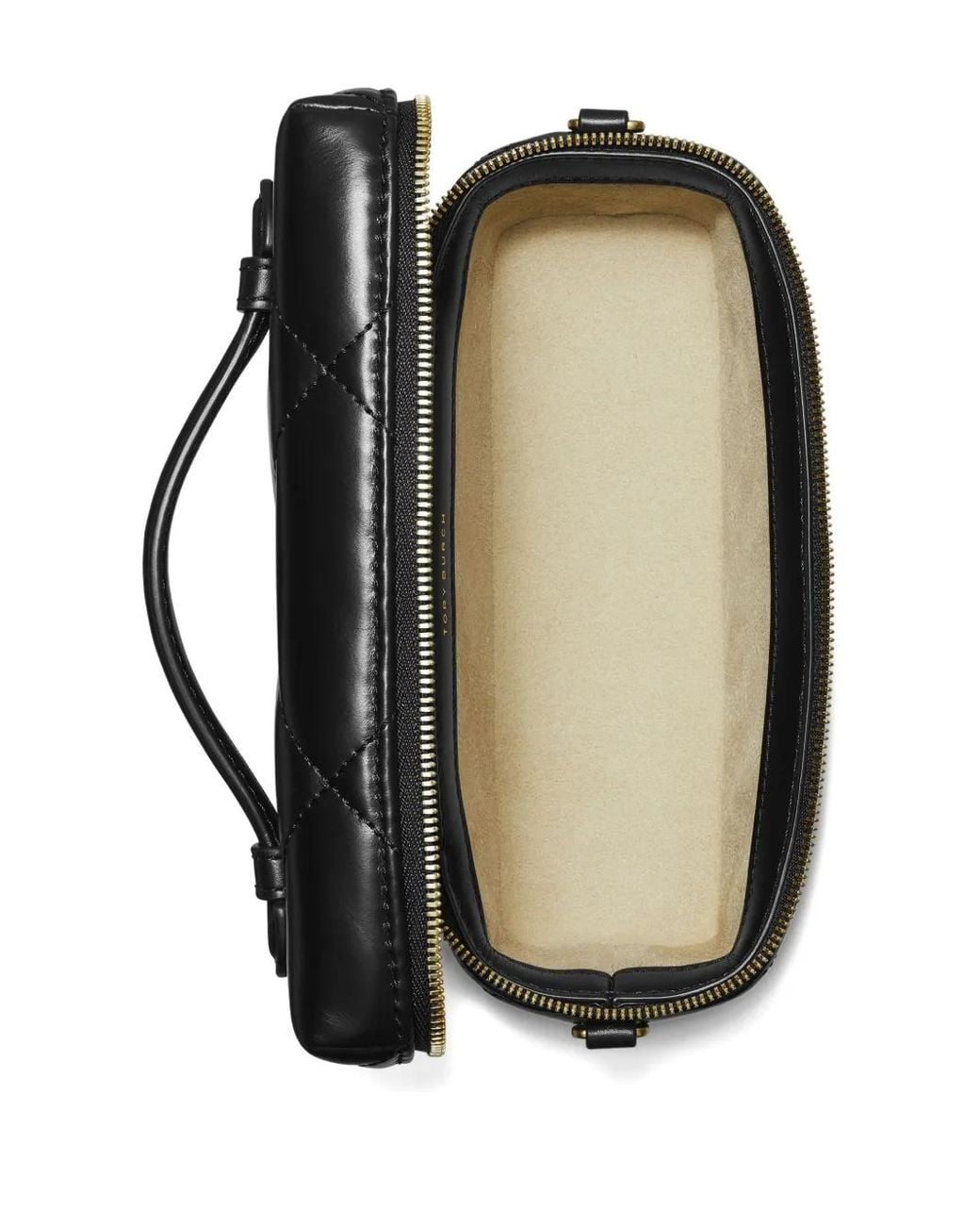 Tory Burch Black Kira Diamond Quilt East-West Vanity Case