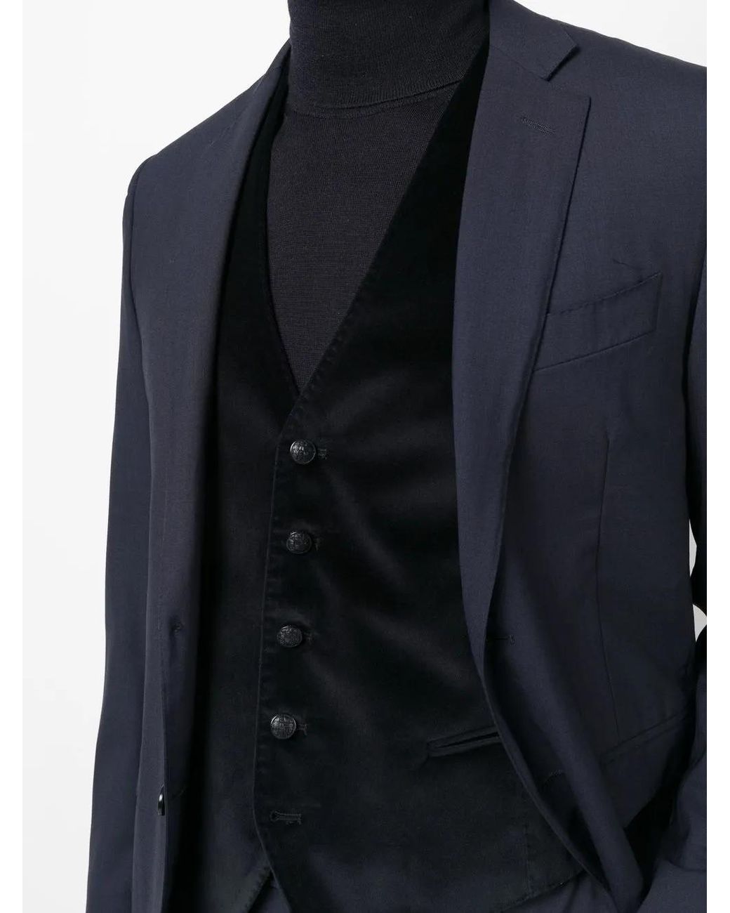 Tagliatore Black Single-breasted Waistcoat for men