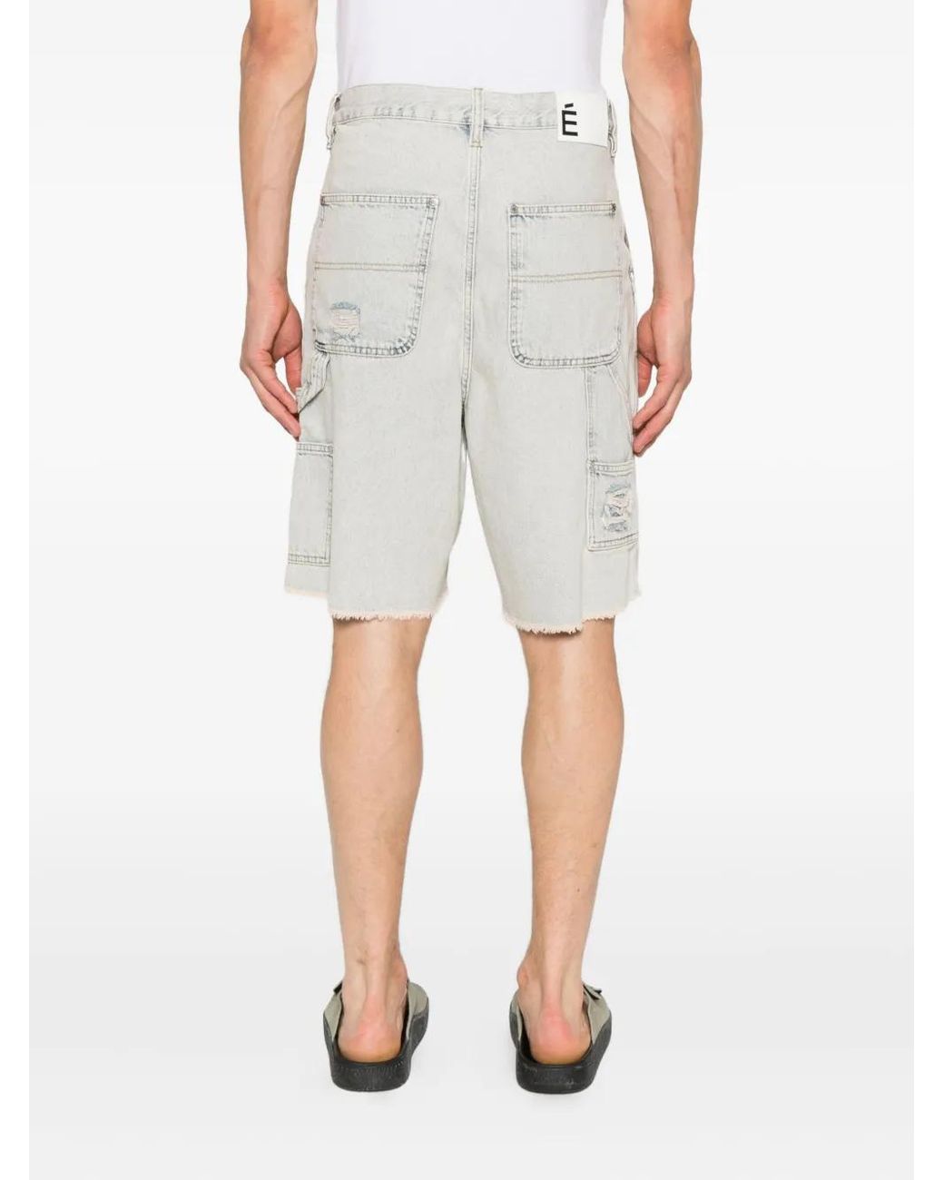 Etudes Studio White Distressed Pocket Shorts