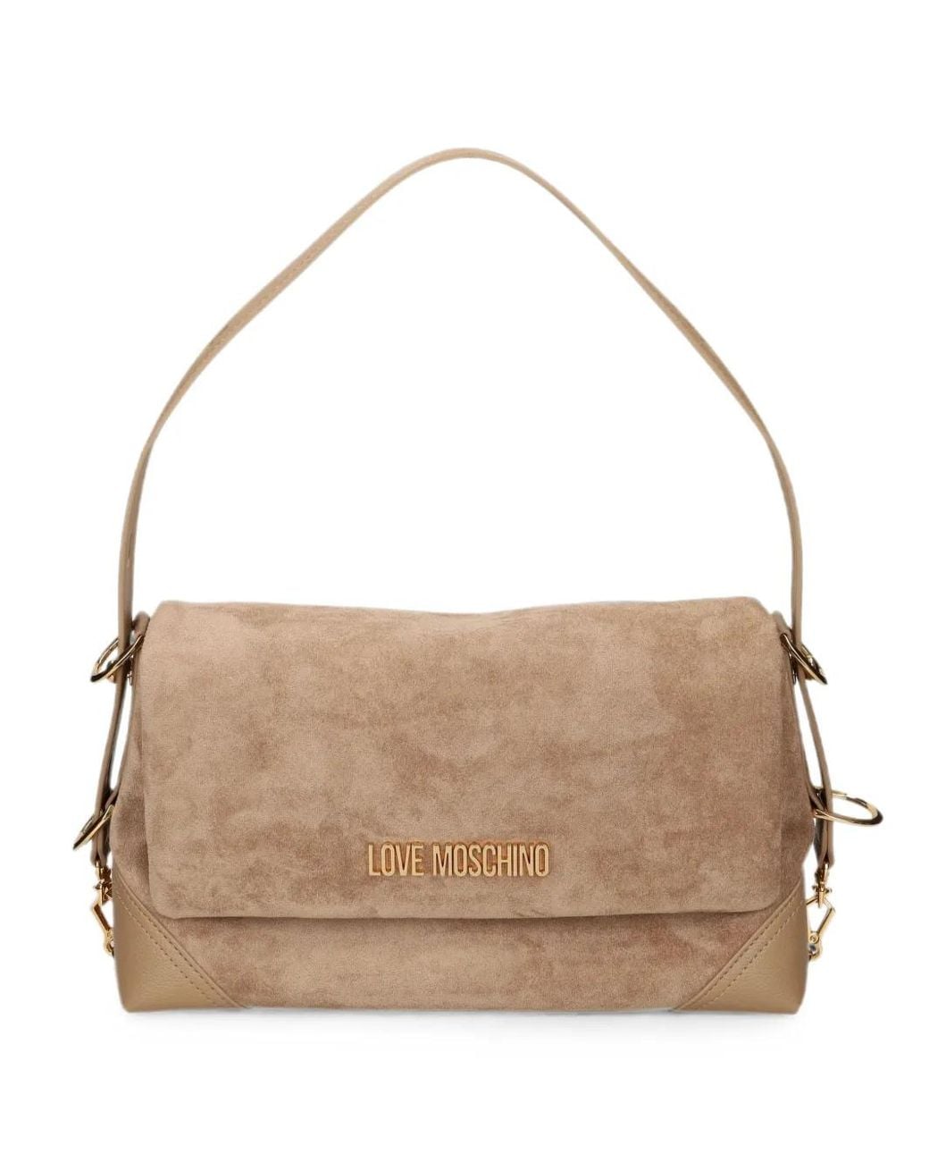 Love Moschino Brown Logo-Plaque Shoulder Bag