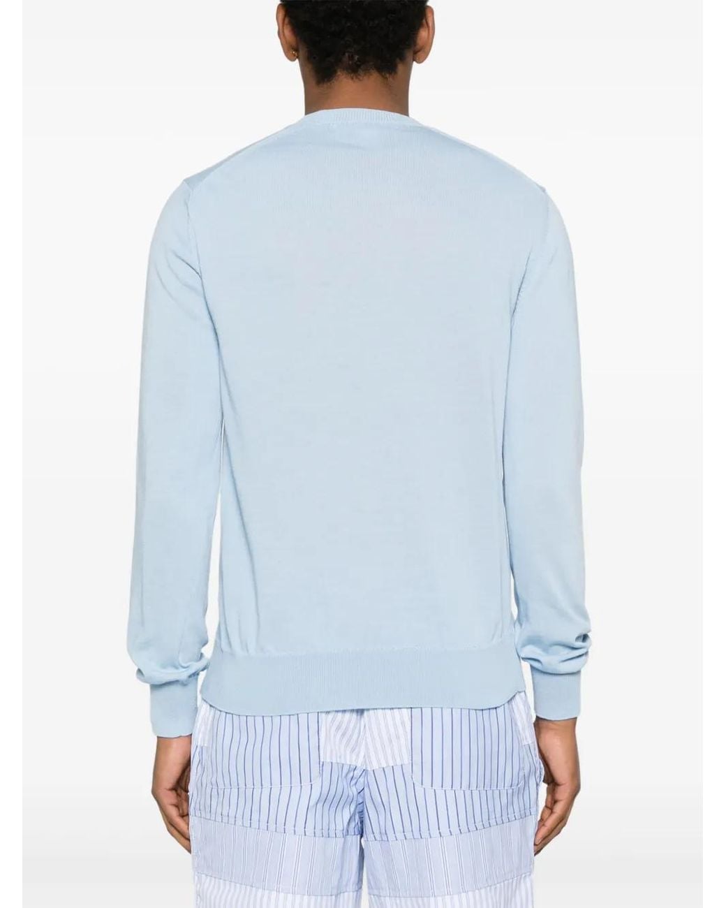 Comme des Garçons Blue Crew-Neck Sweater for men
